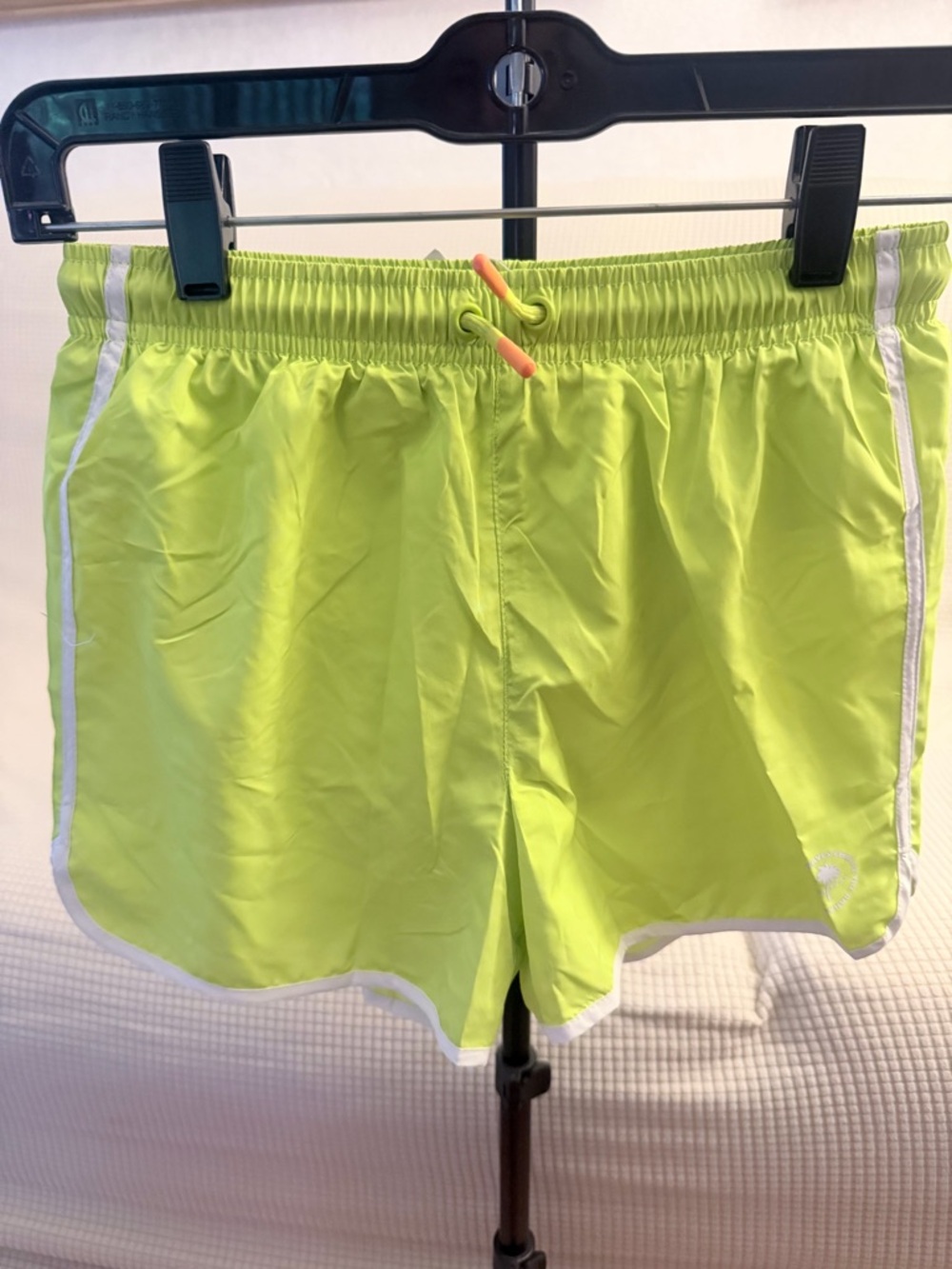 Zara Kids Neon Yellow Athletic Shorts with White Trim